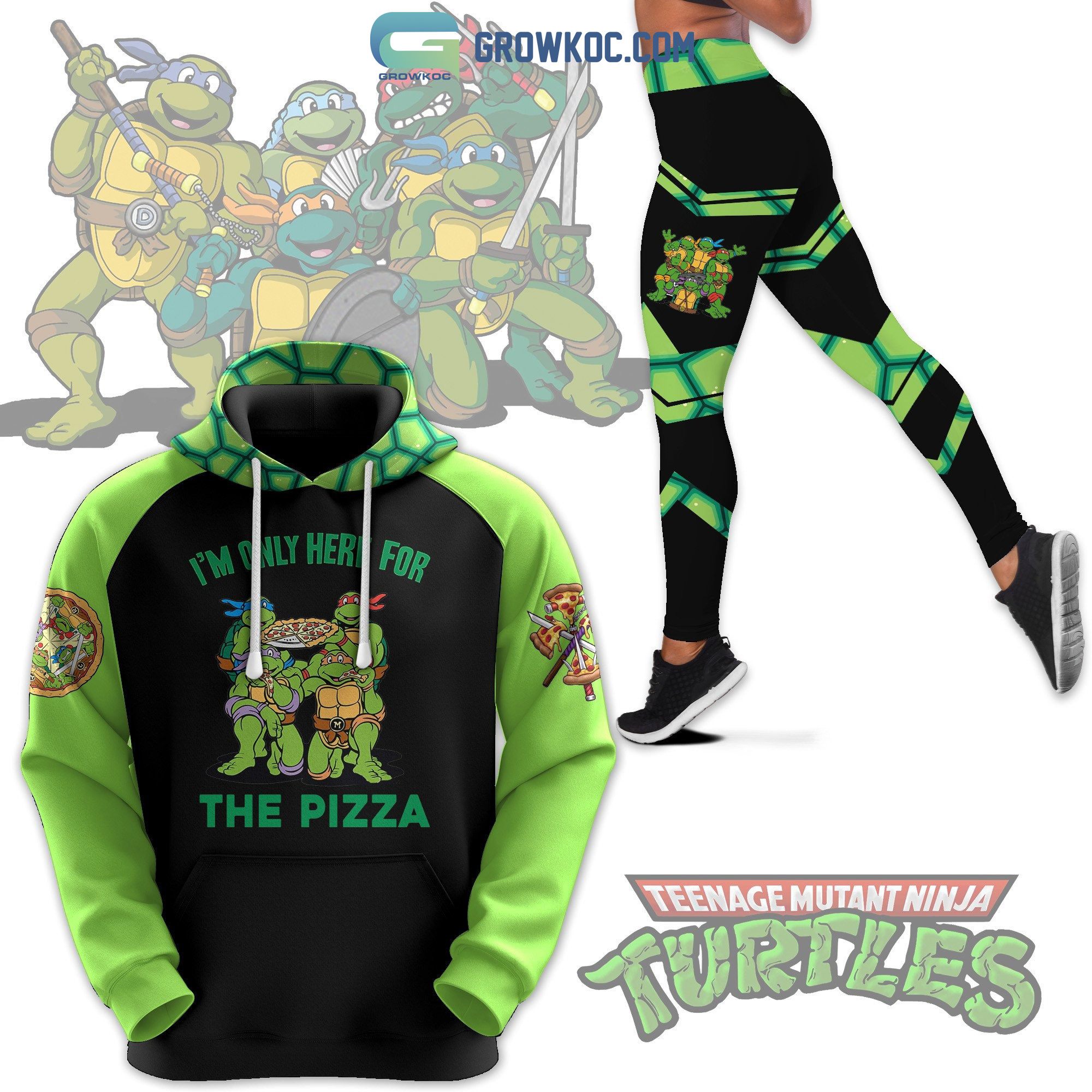 Teenage Mutant Ninja Turtles Im Only Here For The Pizza Hoodie Leggings Set2B1 8iBC7