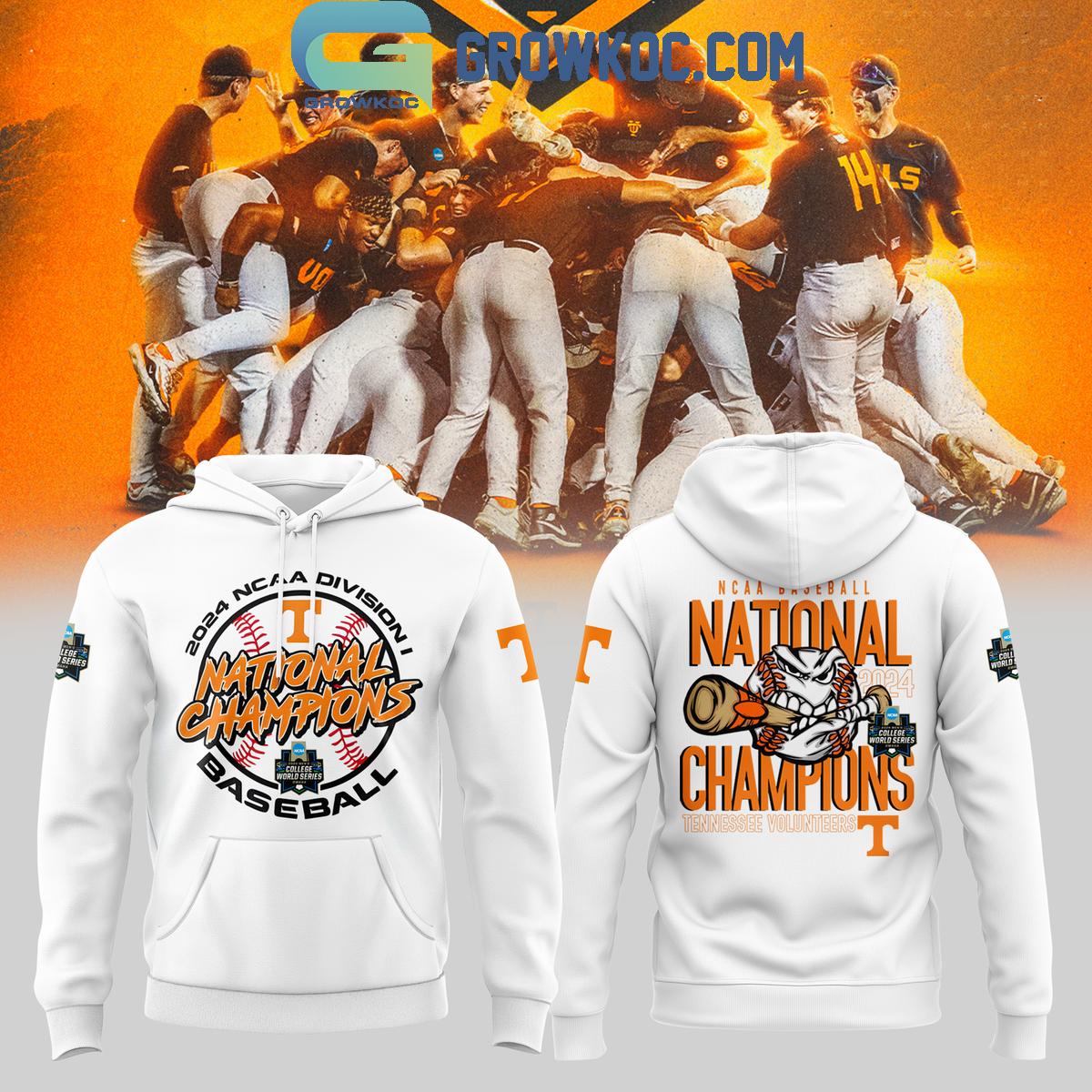 Tennessee Volunteers 2024 National Champions NCAA MenE28099s Baseball Hoodie Shirts White 1 C53vW