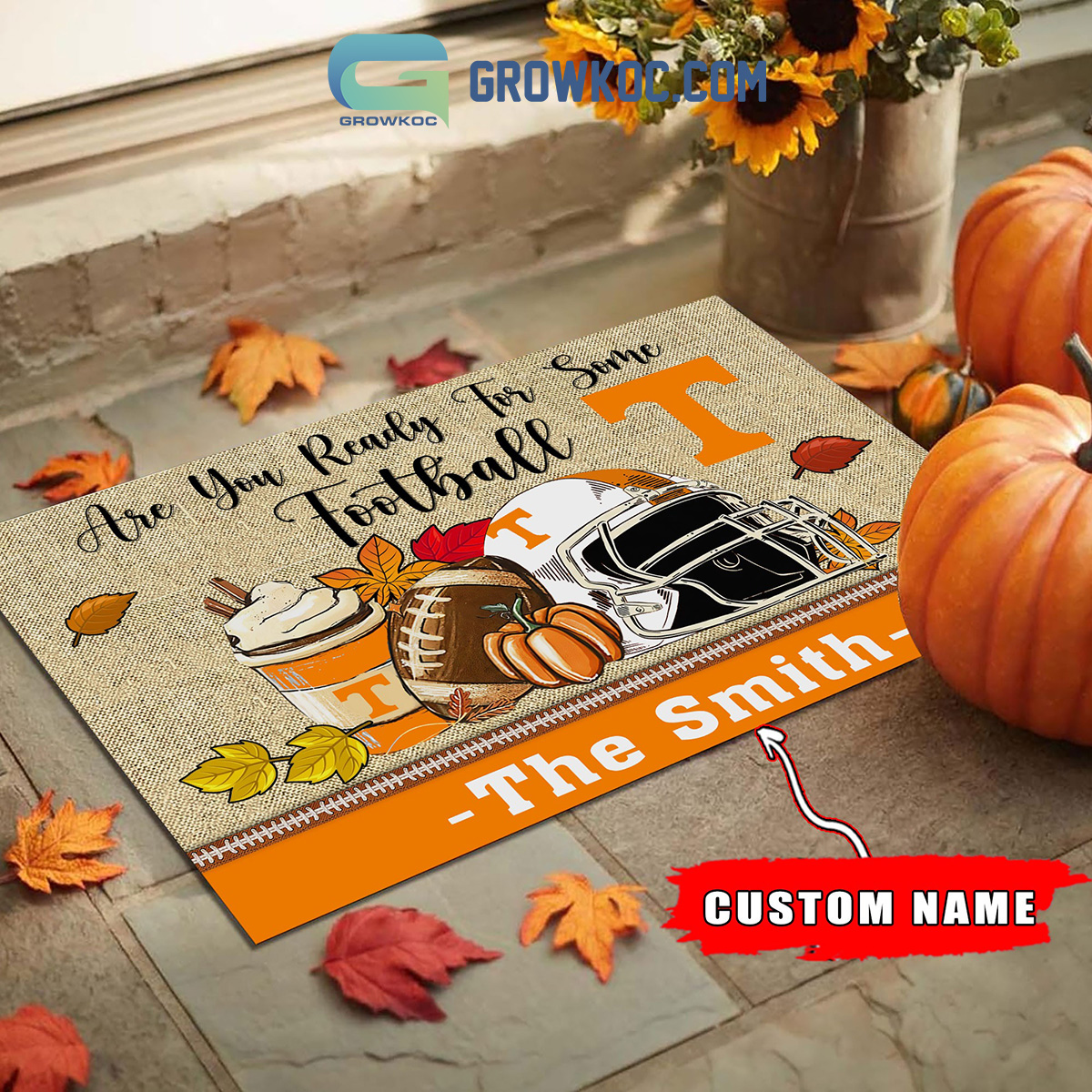 Tennessee Volunteers NCAA Fall Pumpkin Are You Ready For Some Football Personalized Doormat2B1 HwpXA