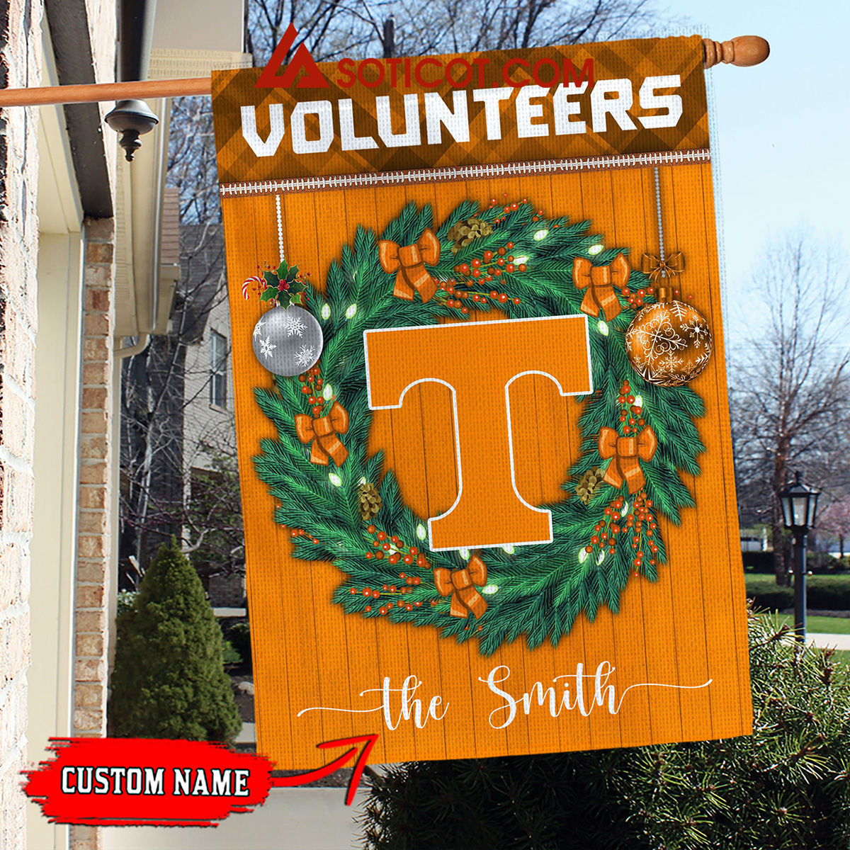 Tennessee Volunteers NCAA Football Christmas Personalized House Garden Flag2B1 PQQPH