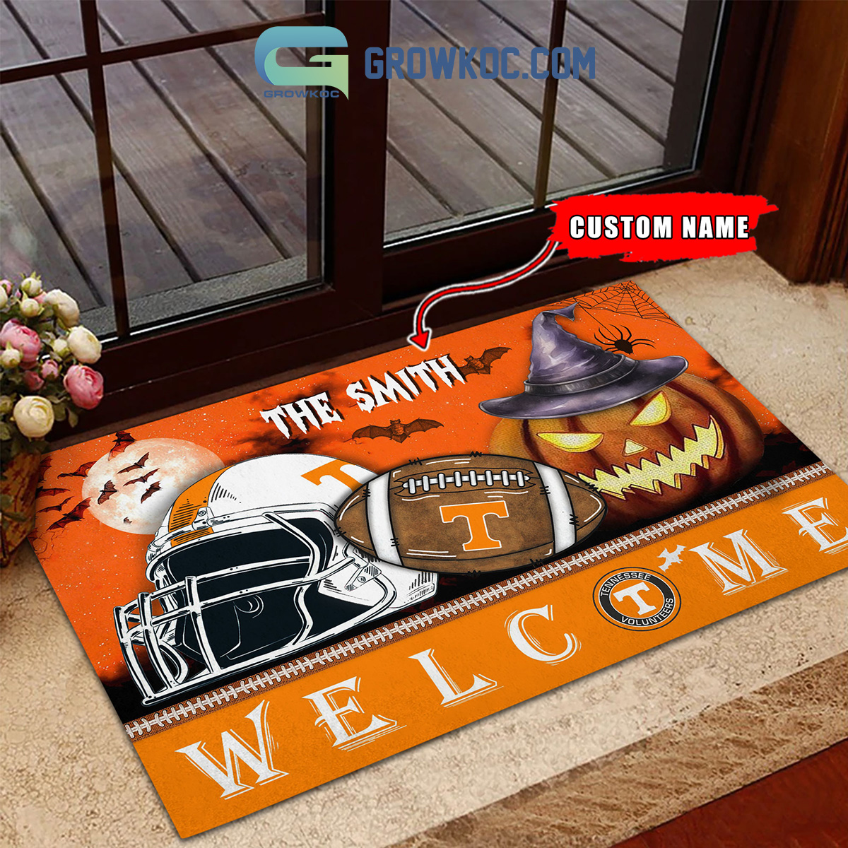 Tennessee Volunteers NCAA Football Welcome Halloween Personalized Doormat2B1 iuxkJ