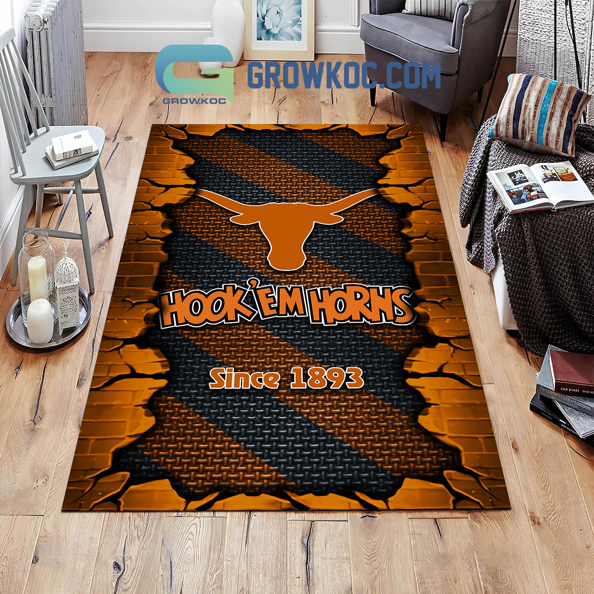 Texas Longhorns Football Team Living Room Rug2B1 0hovI