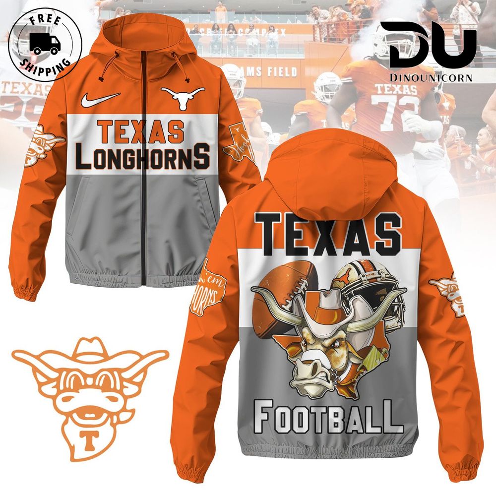 Texas Longhorns Football Team NCAA Windbreaker Jacket 1