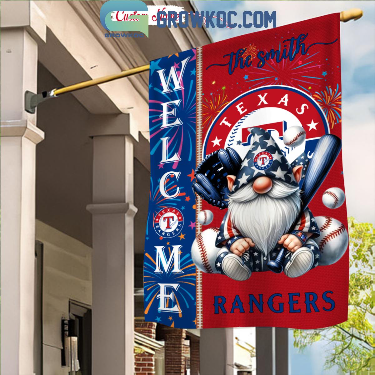 Texas Rangers Happy 4th Of July Patriot Personalized Garden Flag 1 jTuOy