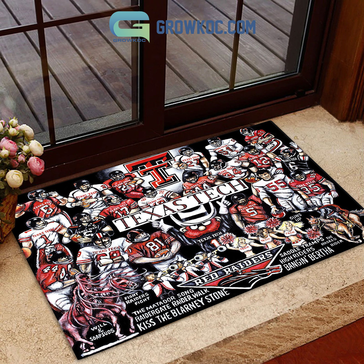 Texas Tech Red Raiders Football History Legend Doormat2B1 8WIL0