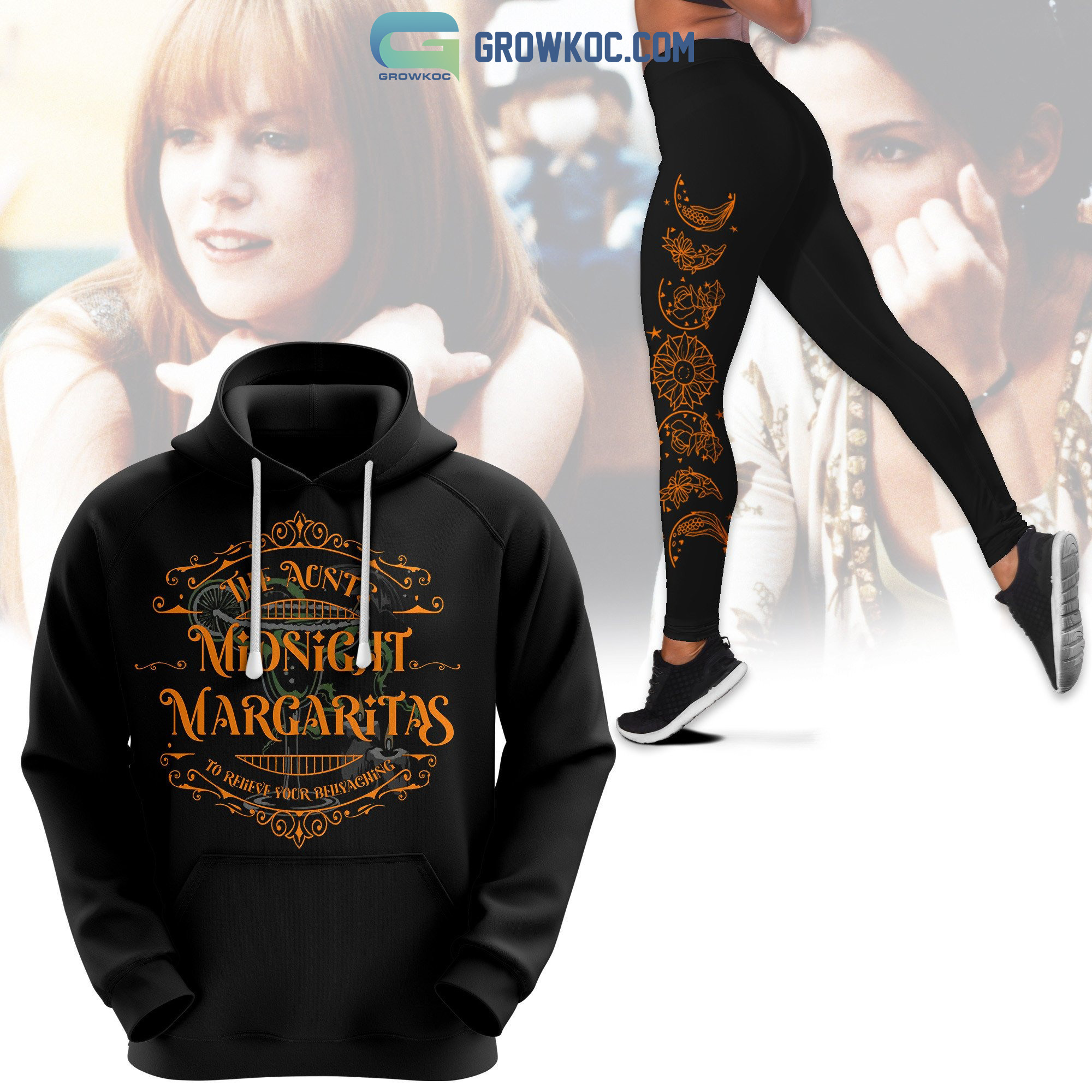 The Aunts Midnight Margaritas To Relieve Your Bellyaching Hoodie Leggings Set2B1 R9Rgq