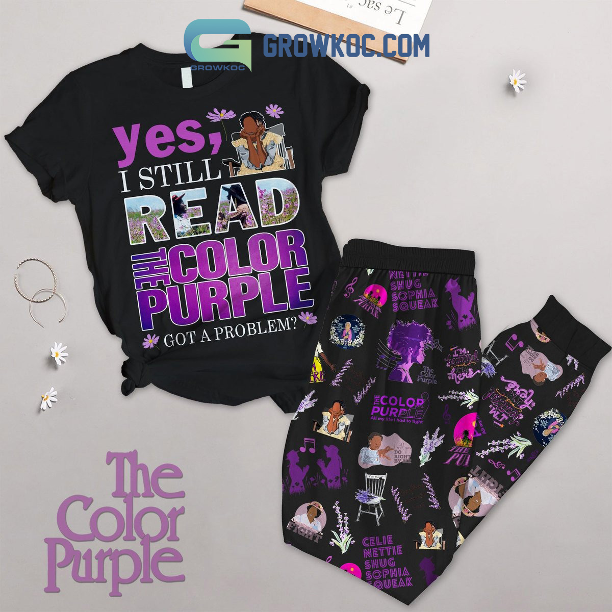 The Color Purple I Still Read Fleece Pajamas Set2B1 MEv90