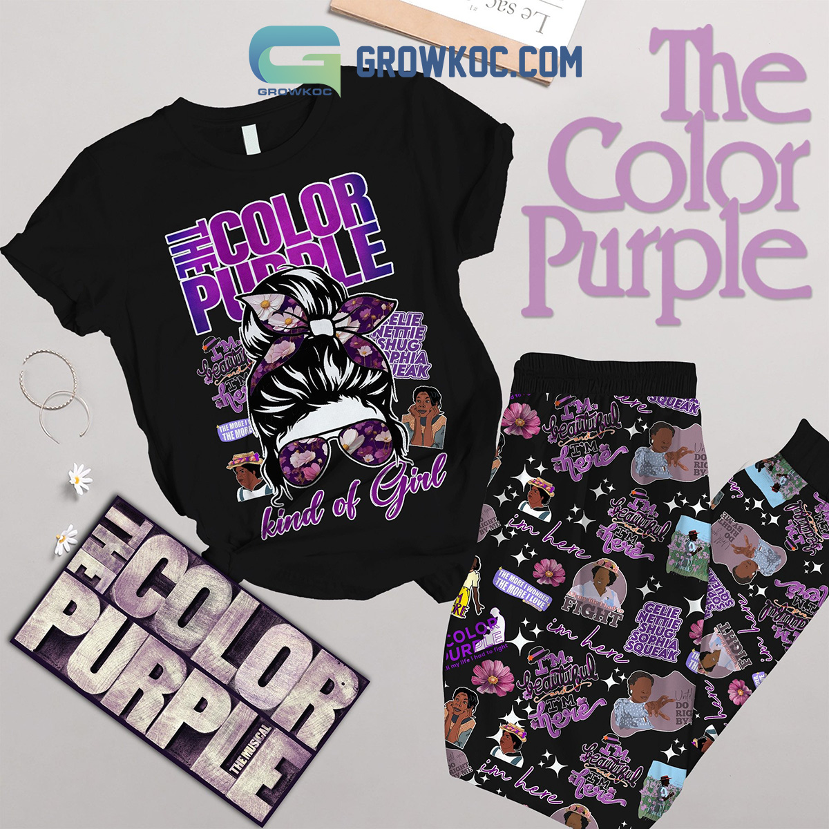 The Color Purple Kind Of Girl Fleece Pajamas Set2B1 aQT8h