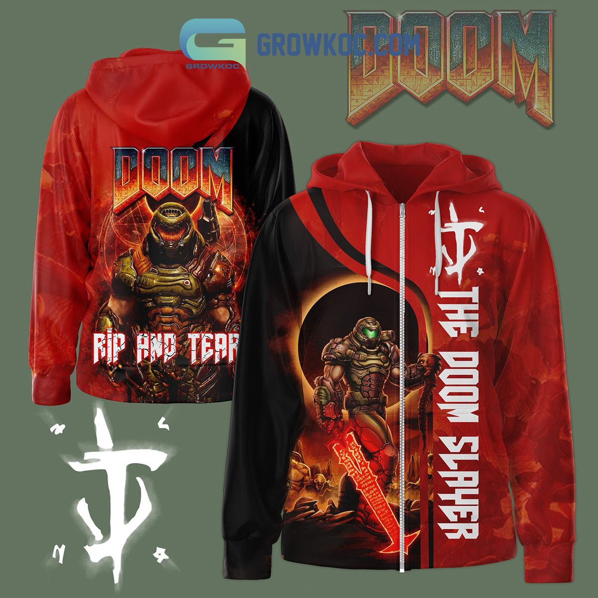 The Doom Slayer Rip And Tear Fan Hoodie Shirts2B1 RJI2C