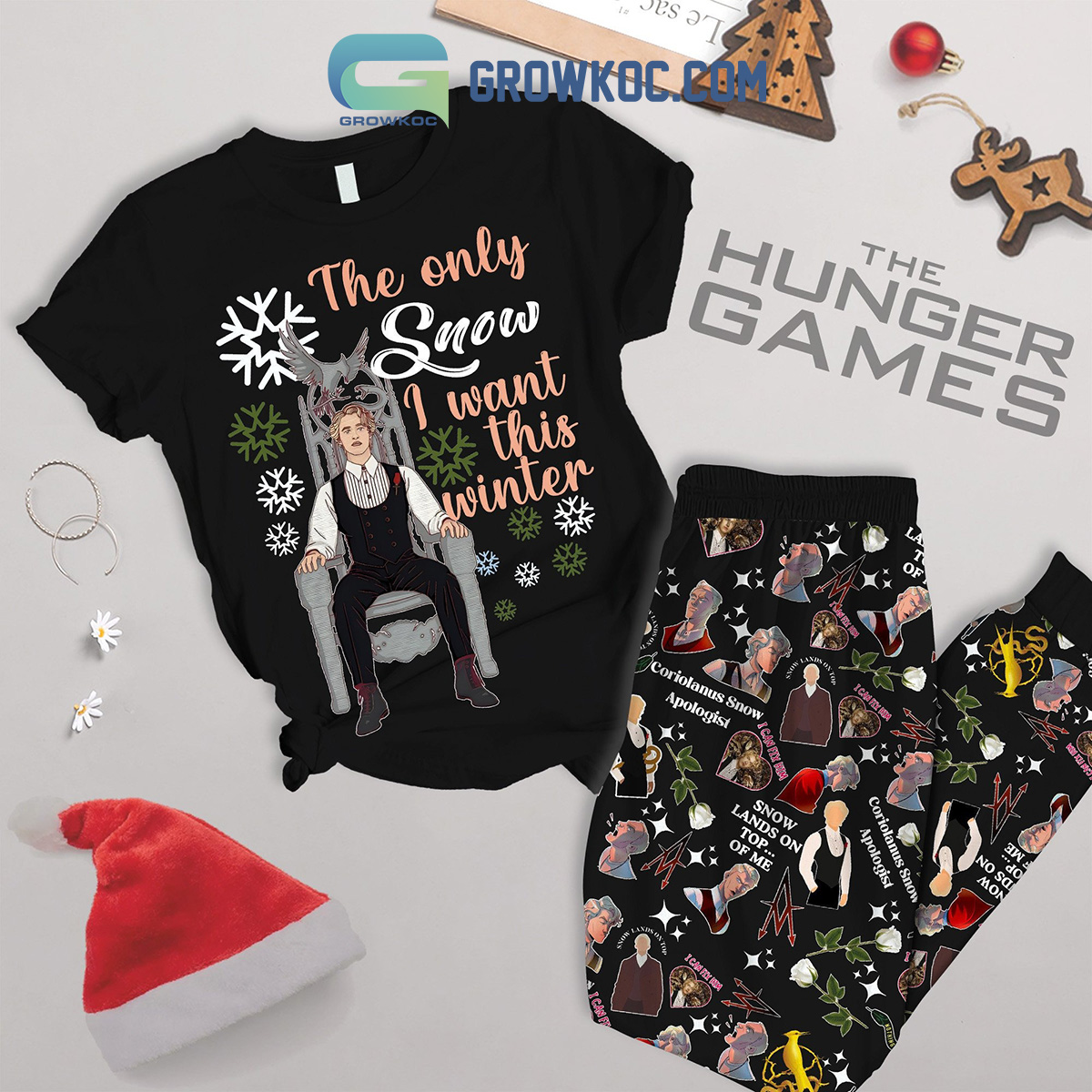 The Hunger Games Only Snow I Want Fleece Pajamas Set2B1 SU4Tu