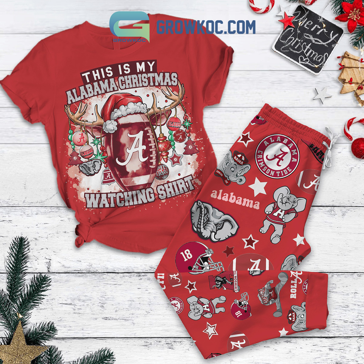 This Is My Alabama Christmas Watching Shirt Pajamas Set2B1 28G4y