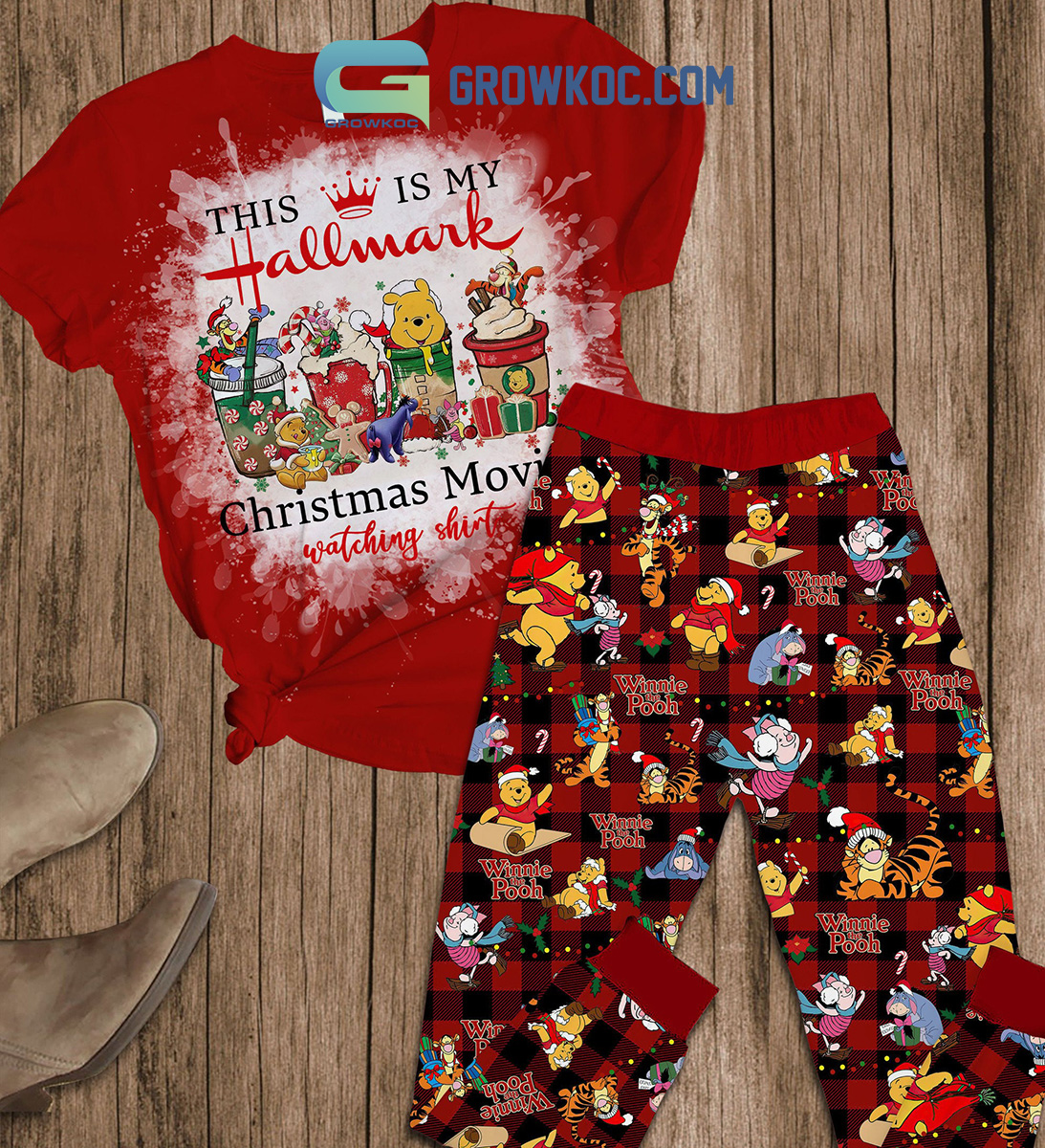 This Is My Hallmark Christmas Movies Winnie The Pooh Pajamas Set2B1 60x4r