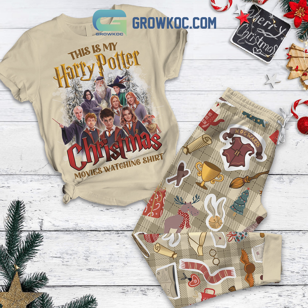 This Is My Harry Potter Christmas Movies Watching Shirt Pajamas Set2B1 0AkWI