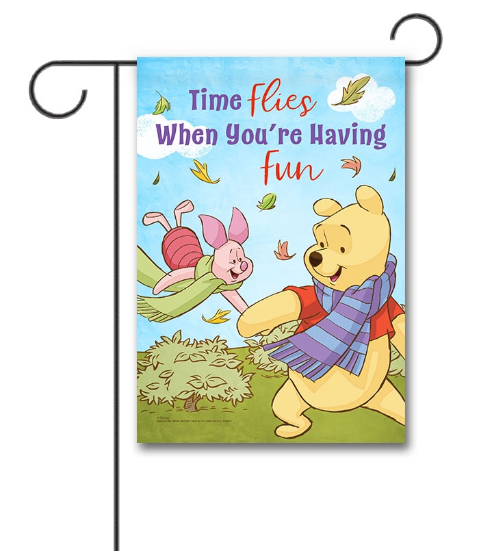 Time Flies Winnie the Pooh Fall Garden Disney Flag