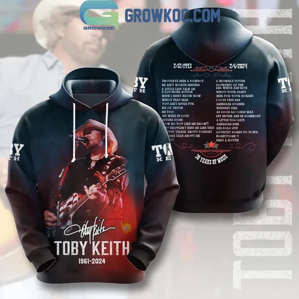 Toby Keith 30 Years Of Music 1993 2024 Immortals Song Hoodie Shirt 1 QBMXd