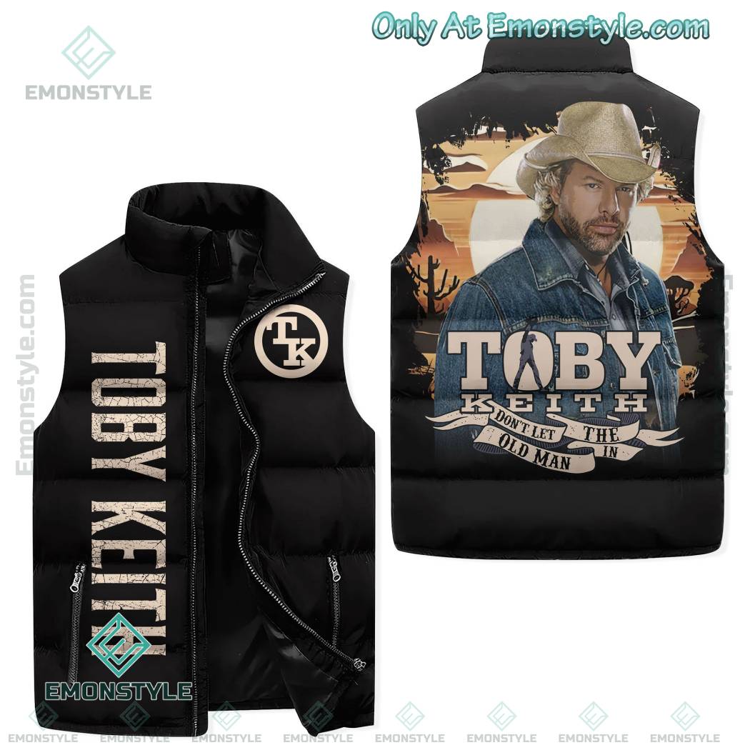 Toby Keith Dont Let The Old Man In Sleeveless Puffer Jacket