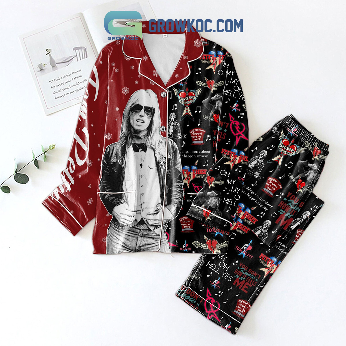 Tom Petty Heartbreakers Most Things I Worry About Never Happen Anyway Pajamas Set2B1 r84Cj