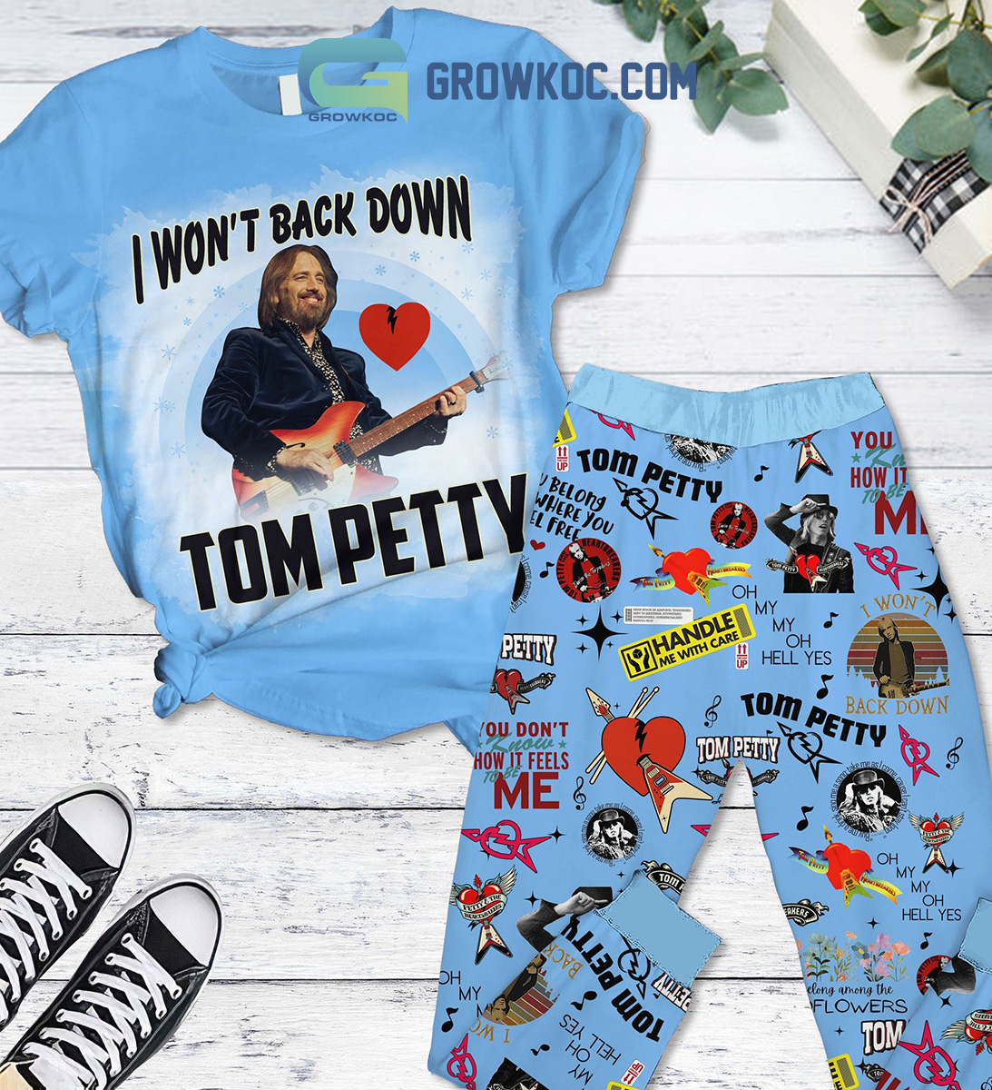 Tom Petty I Wont Back Down Fleece Pajamas Set2B1 gYpy2