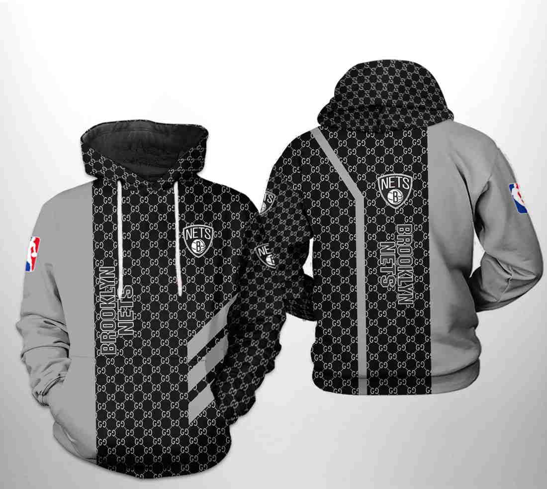 Trendy Brooklyn Nets NBA Team Patterned Hoodie All Over Print 3D 0