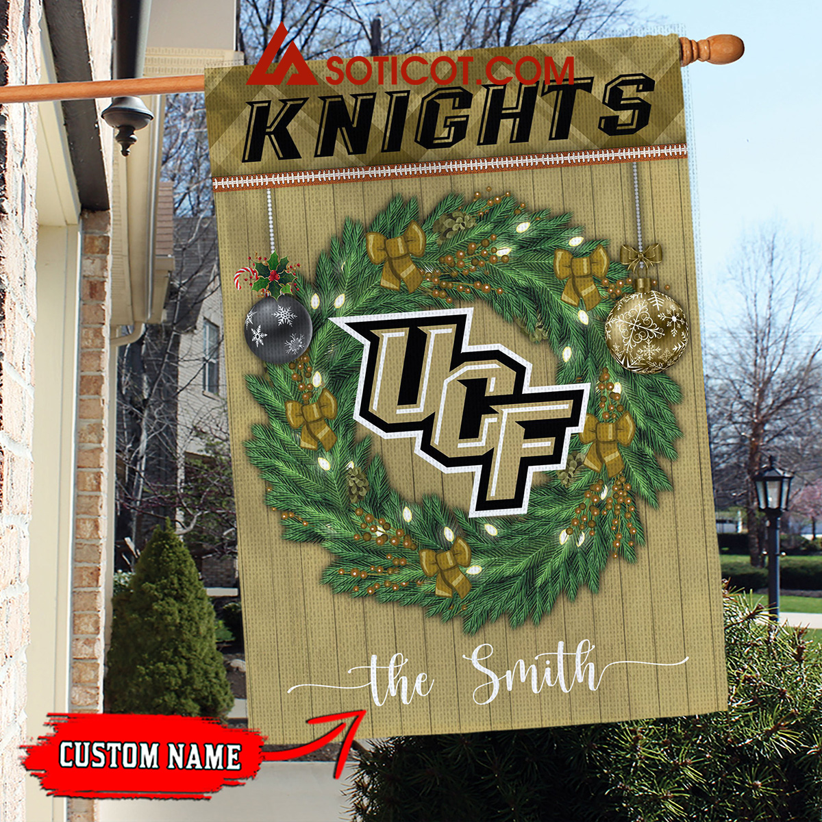 UCF Knights NCAA Football Christmas Personalized House Garden Flag2B1 bGlPI