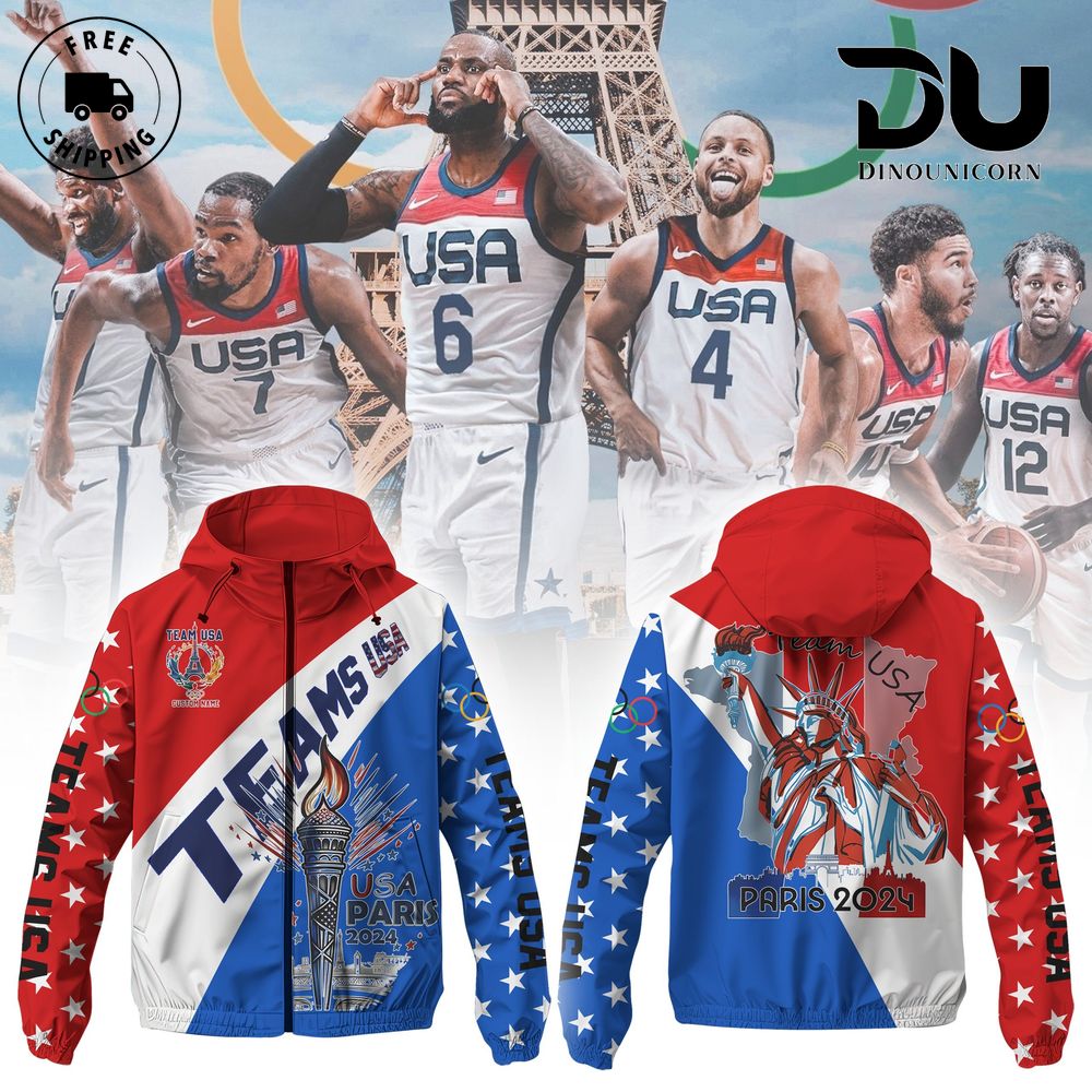 USA Basketball Olympic Paris 2024 Windbreaker Outdoor Jacket 1