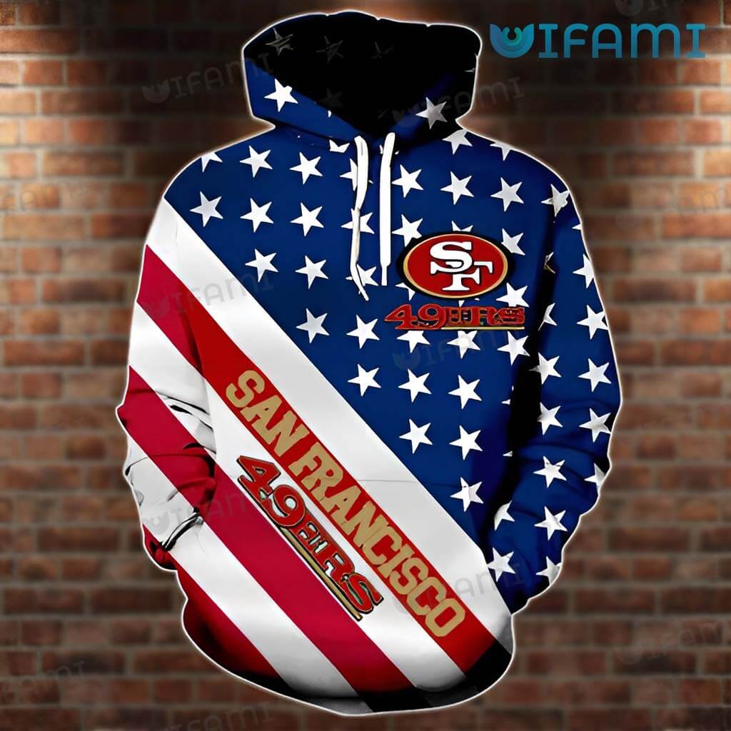 USA Flag All Over Print Hoodie 3D San Francisco 49ers Gift 0