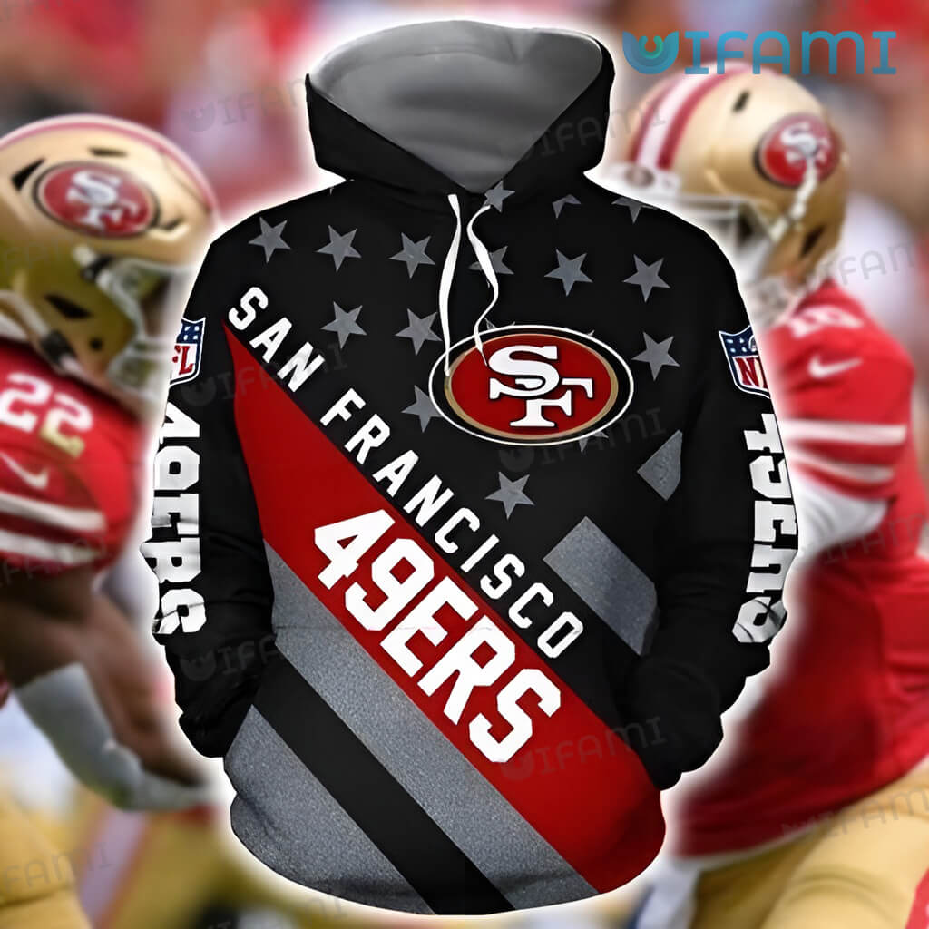 USA Flag All Over Print Hoodie 3D San Francisco 49ers Gifts For Fans 0