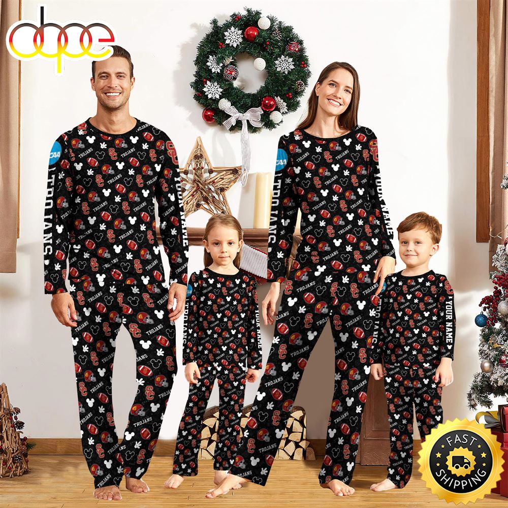 USC Trojans NCAA And Mickey Mouse Pajamas Custom Your Name fge1qr