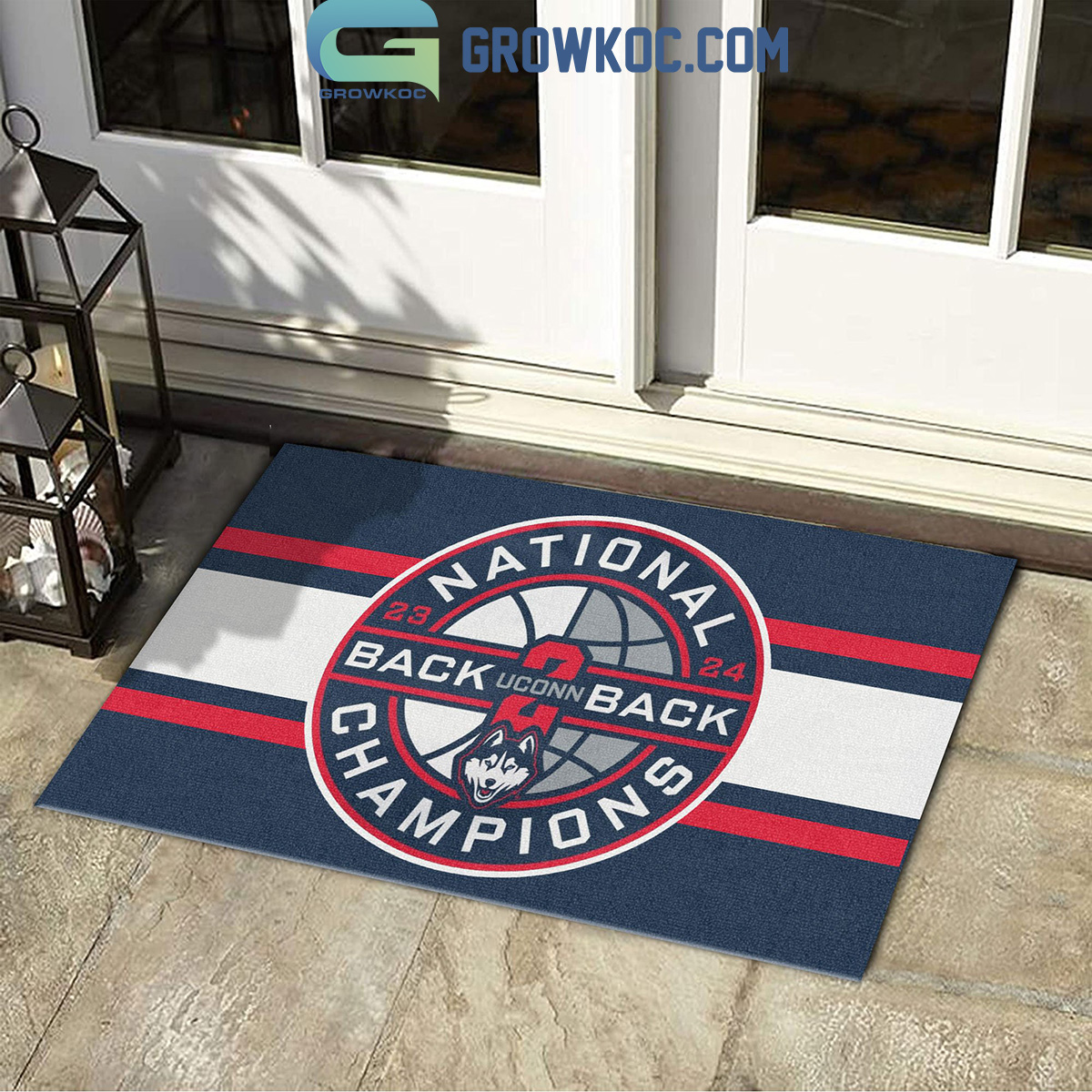 Uconn Huskies 2024 National Champions Back To Back Fan Doormat2B1 4mkgh