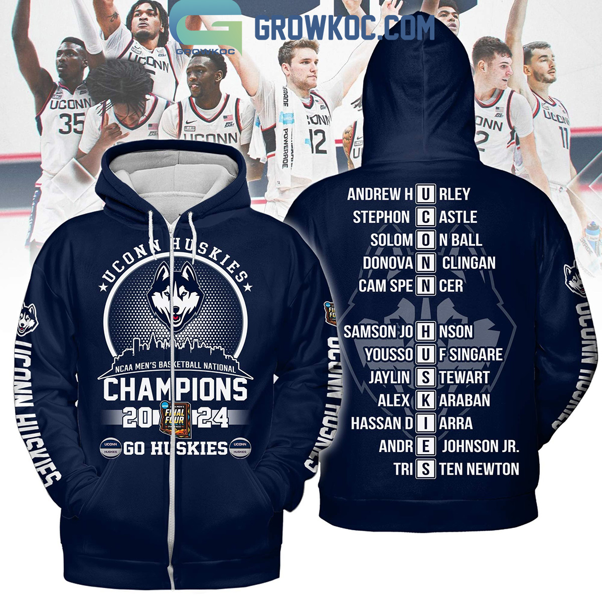 Uconn Huskies NCAA Basketball National Champions 2024 Go Huskies Hoodie T Shirt2B1 UXoaS