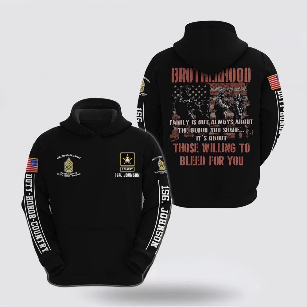 Us Army Hoodie Custom Name Rank Us Army 3D Hoodie Custom Your Name And Rank Army Veteran Hoodies 1 oqzjyy