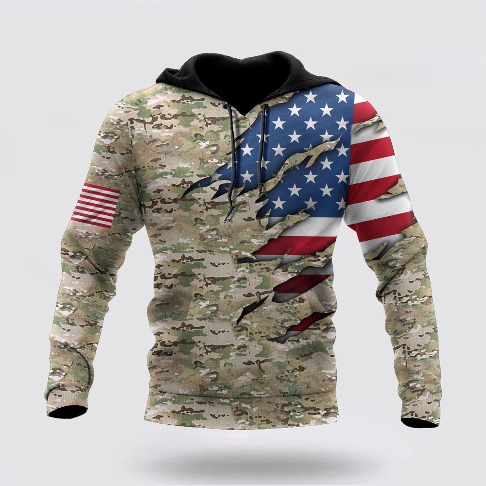 Us Army Hoodie Flag US All Over Printed Unisex Hoodie Army Veteran Hoodies 1 vregww