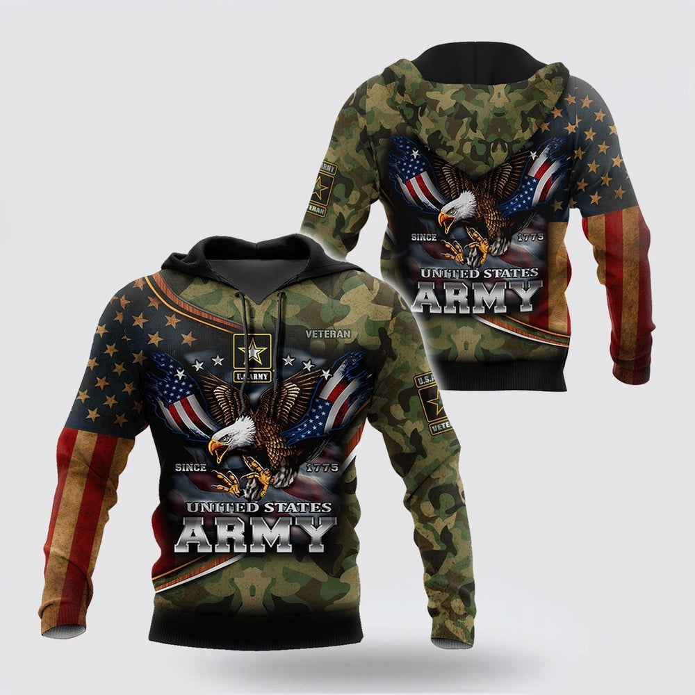 Us Army Hoodie Us Army Hoodie Since 775 Eagle With American Flag Wings Army Veteran Hoodies 1 wnae3e