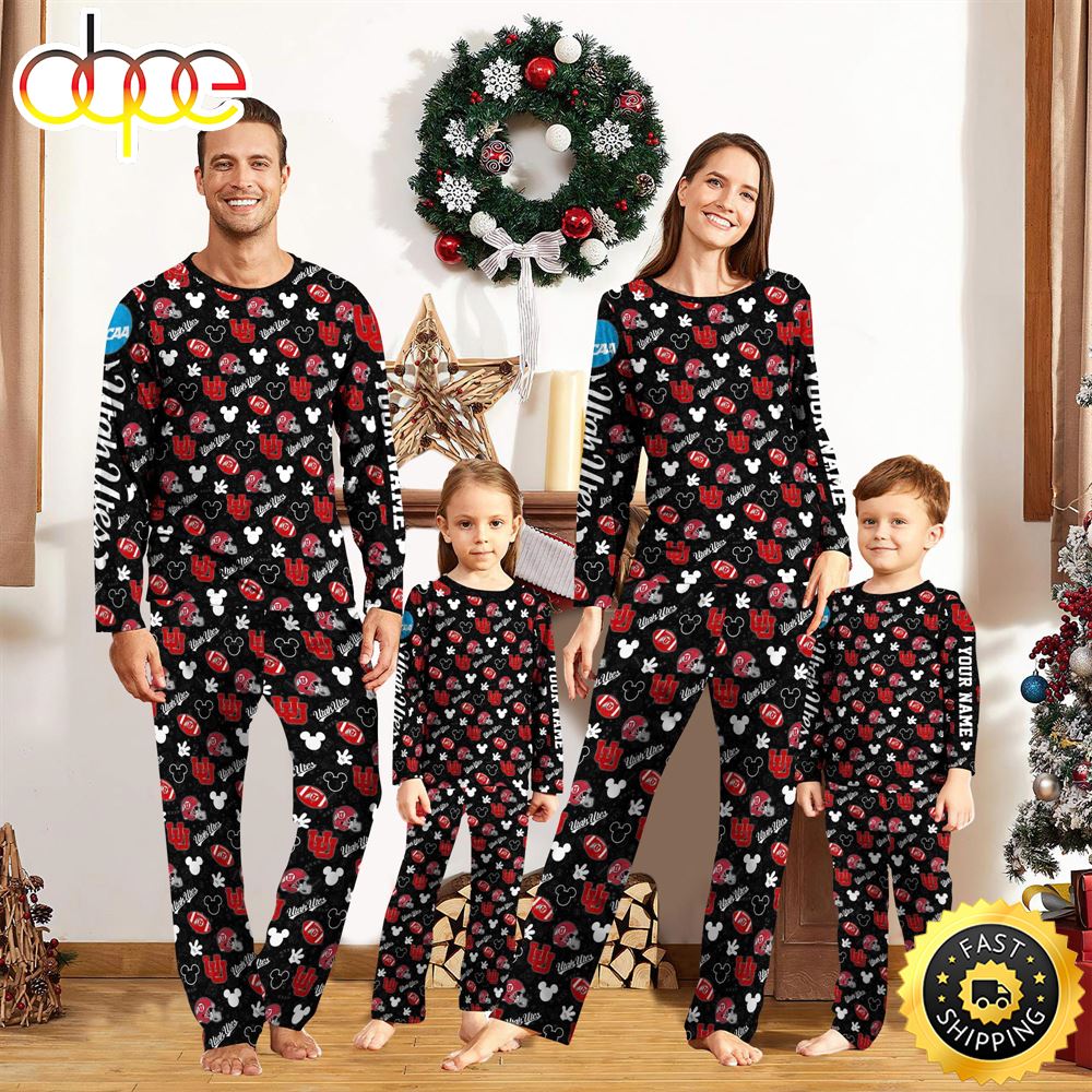 Utah Utes NCAA And Mickey Mouse Pajamas Custom Your Name uo4eb7