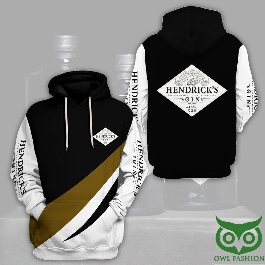 VPYS5StF 7 Hendricks Gin est 1896 Black and White 3D Hoodie