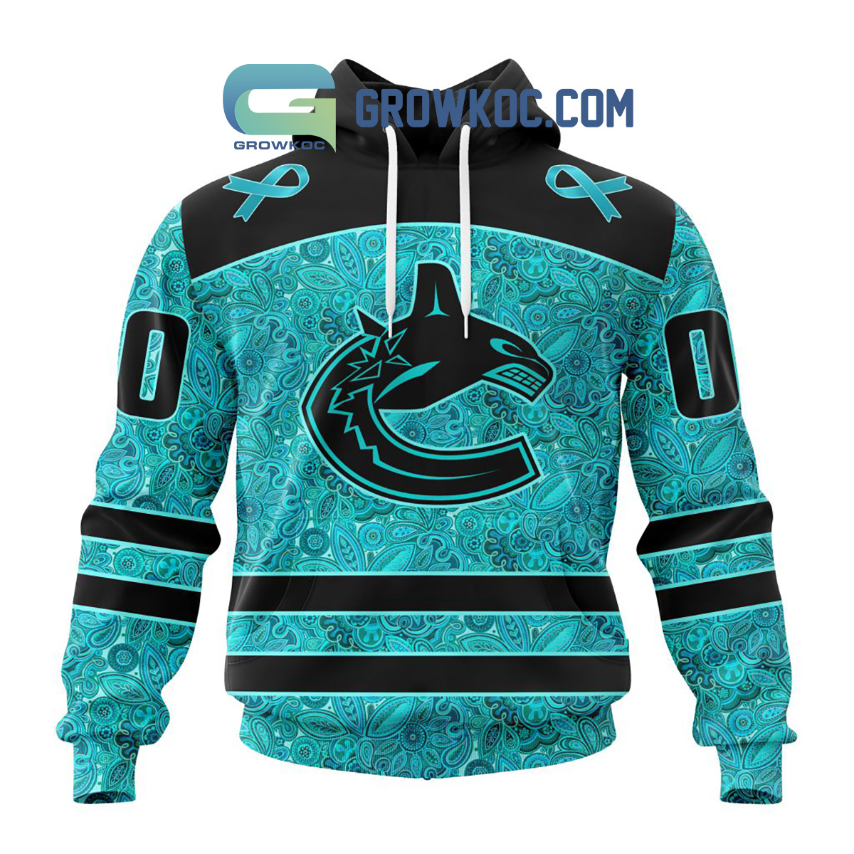 Vancouver Canucks Fight Ovarian Cancer Personalized Hoodie Shirts2B1 I0NZS