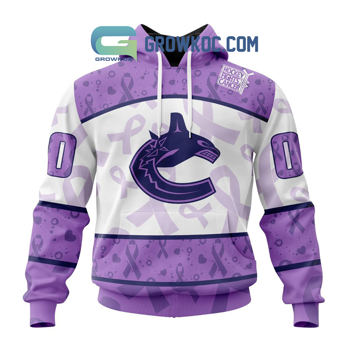 Vancouver Canucks Lavender Fight Cancer Personalized Hoodie Shirts2B1 XYEMY