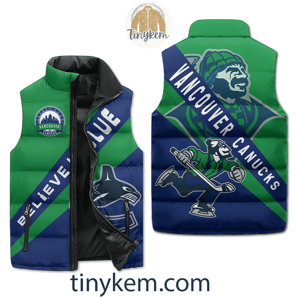 Vancouver Canucks Puffer Sleeveless Jacket Believe In Blue2B1 ReJCw