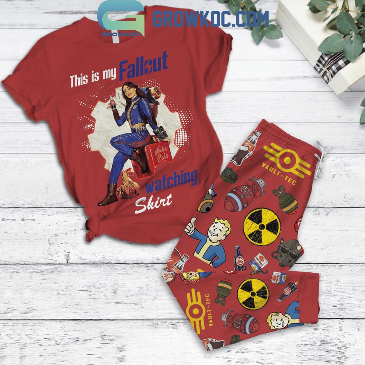 Vault Tec Fallout This Is My Watching Shirt Fleece Pajamas Set 1 8ZZJj