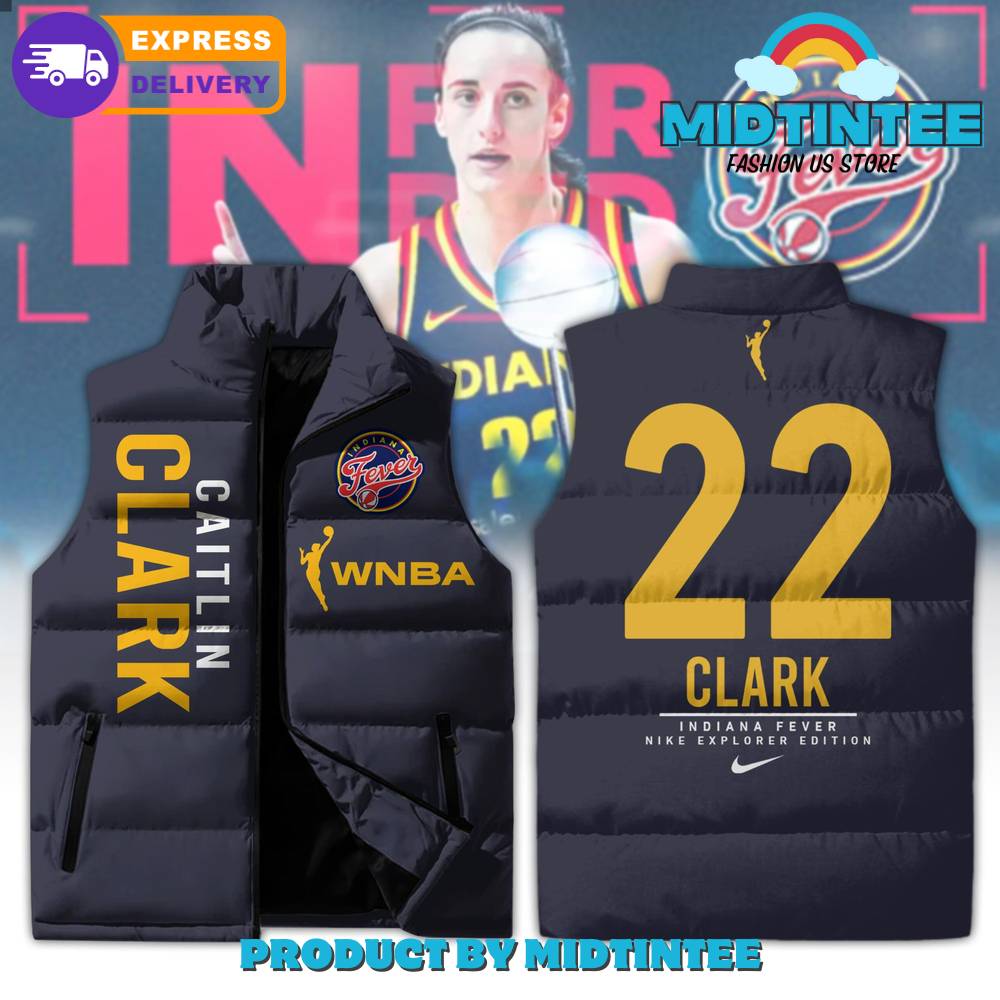 WNBA Indiana Fever Caitlin Clark 2024 Sleeveless Puffer Jacket 1