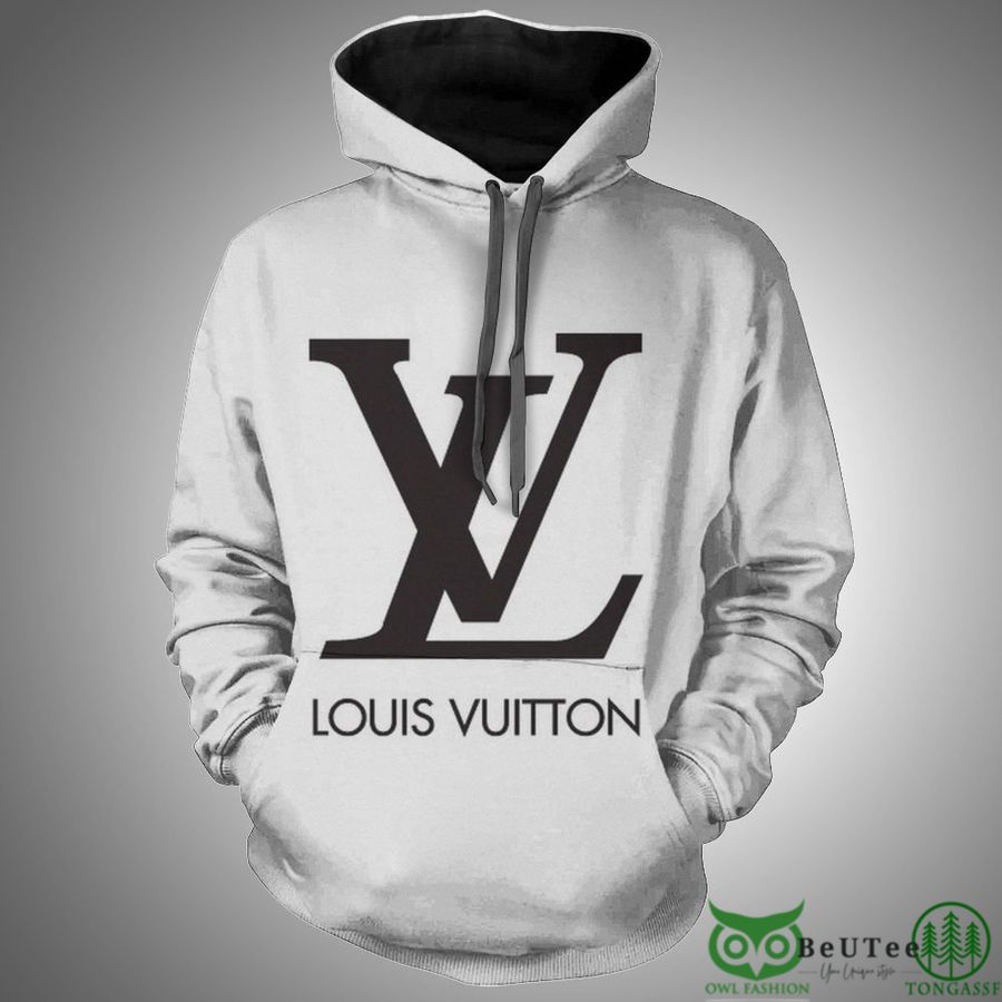 WQoBSzQK 38 Luxury LV Basic Gray Black Logo 3D Hoodie