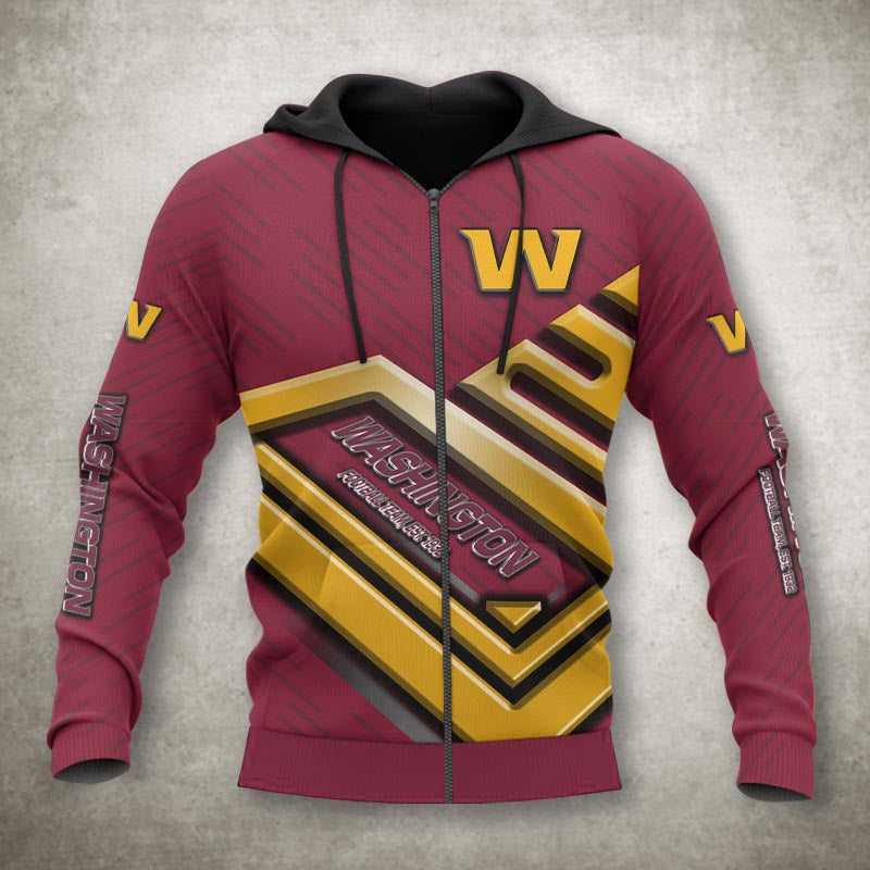 Washington Commanders 3D Printed All Over Print Zipper Hoodie For Fans 0