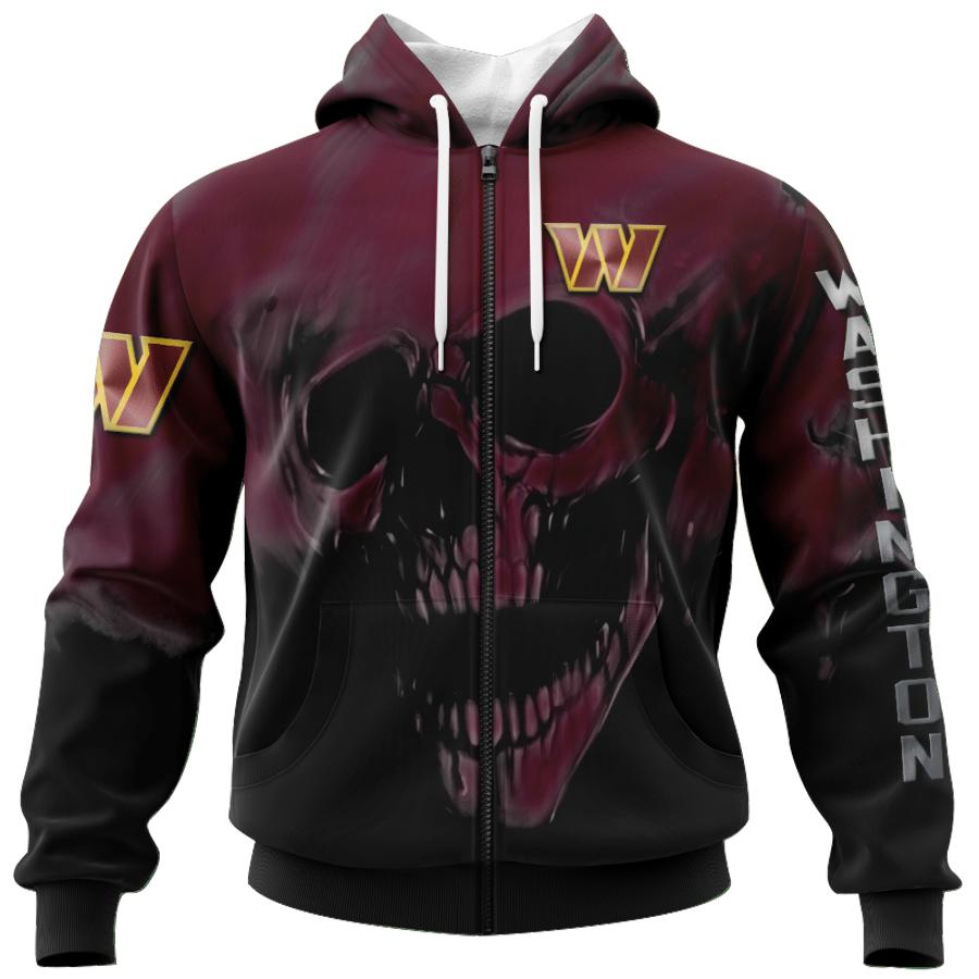 Washington Commanders All Over Print Zip Up Hoodie With No1 Design 0