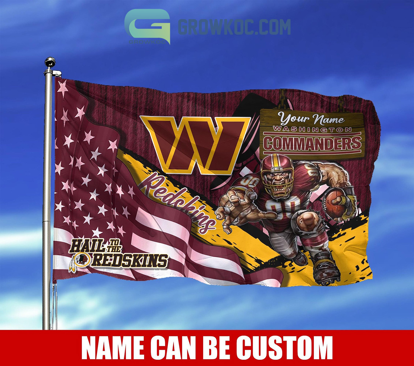 Washington Commanders NFL Mascot Slogan American House Garden Flag2B1 eiNLZ