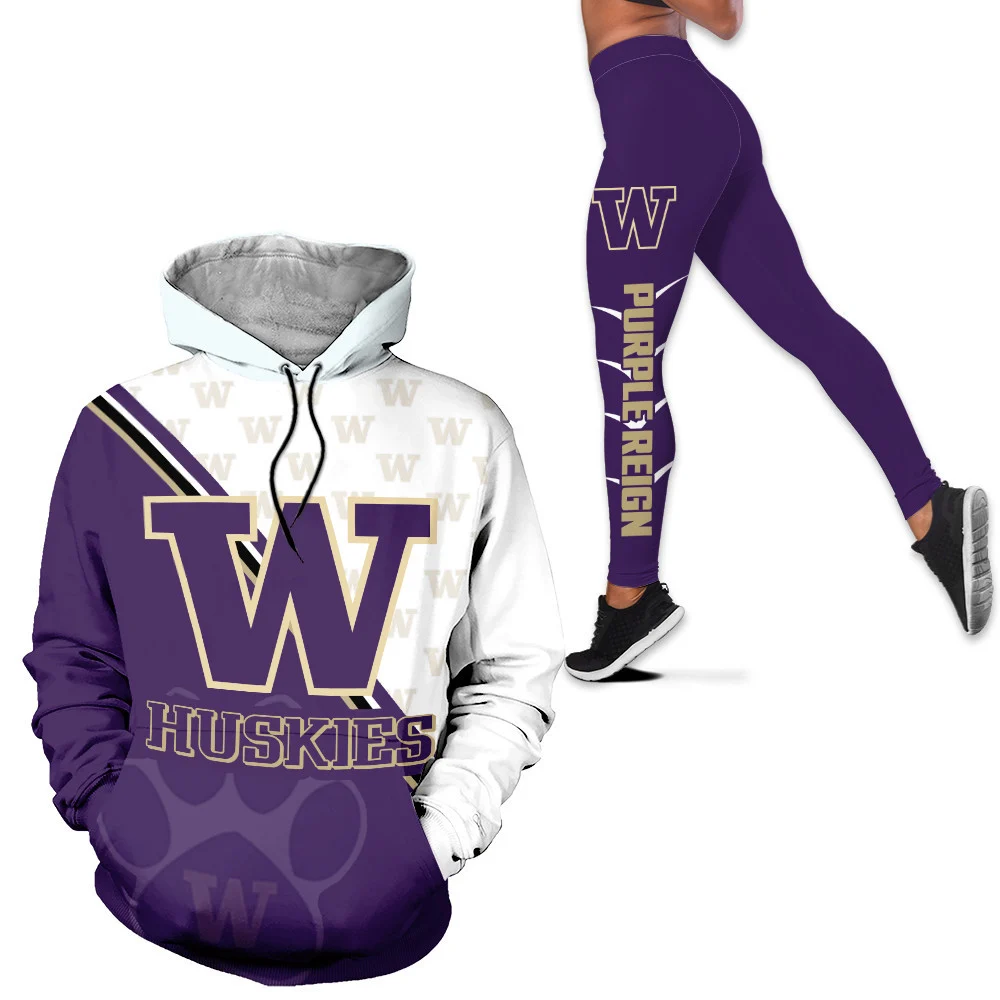 Washington Huskies Hoodie Leggings Set Purple Reign2B1 Zgkxh