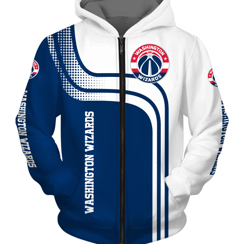 Washington Wizards 3D ZipUp Hoodie For Fans 0