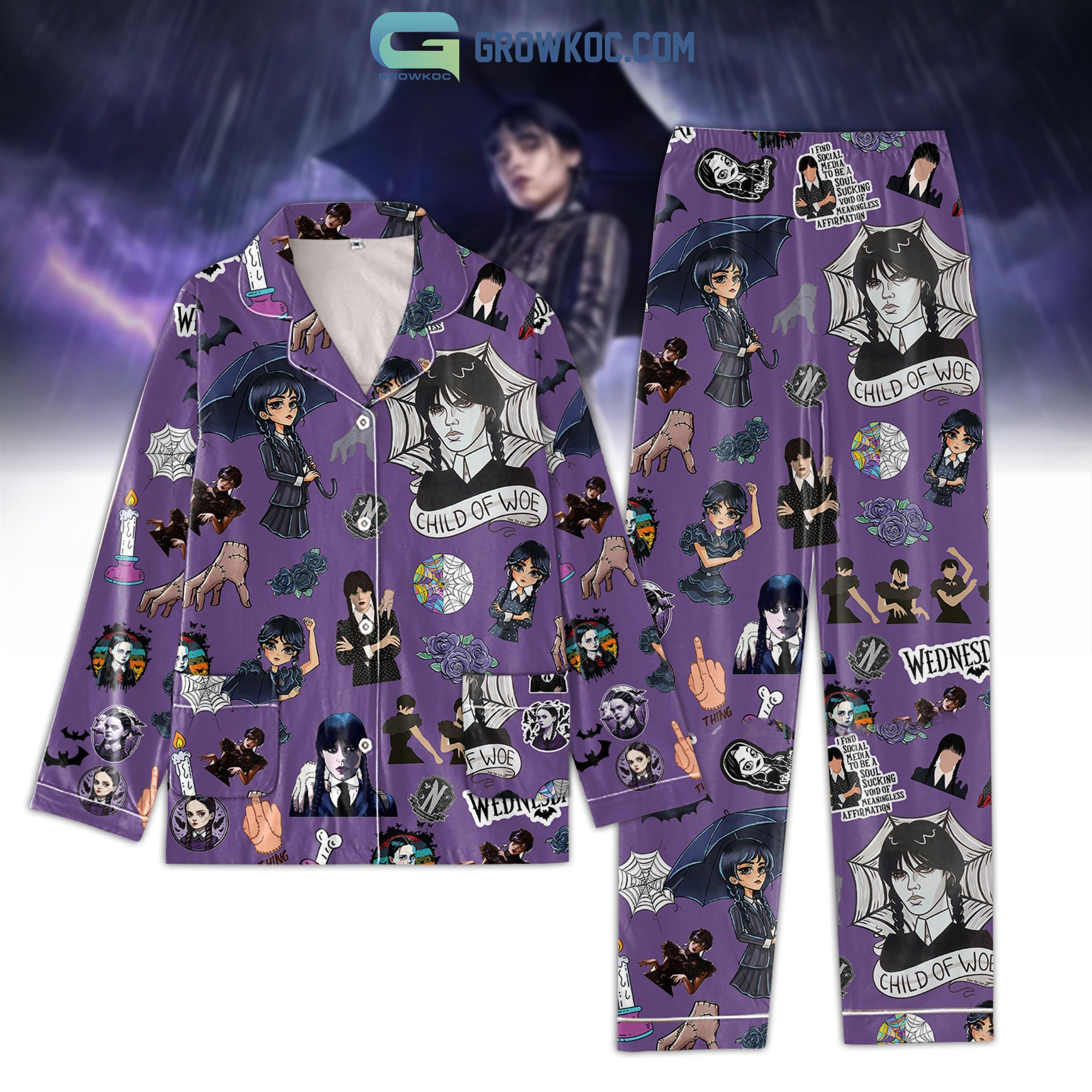 Wednesday Chil Of Woe Pajamas Set2B1 TcaWi