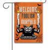 Welcome Foolish Mortals Gargoyle Haunted Mansion Garden Disney Flag