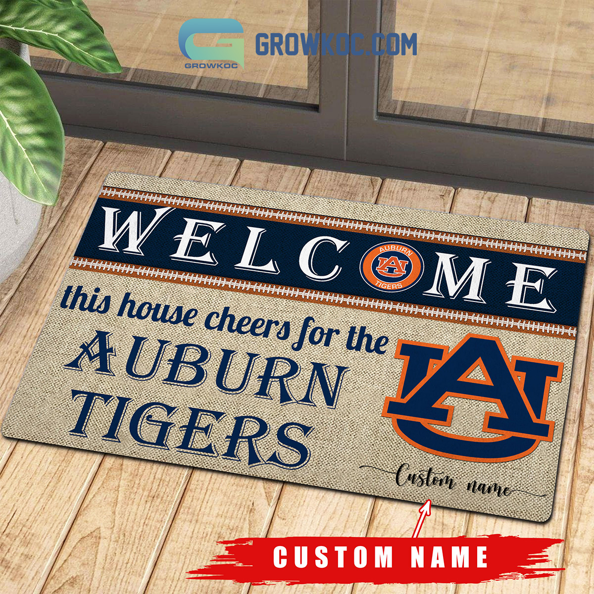 Welcome This House Cheers For The Auburn Tigers NCAA Personalized Doormat2B1 eWdv4