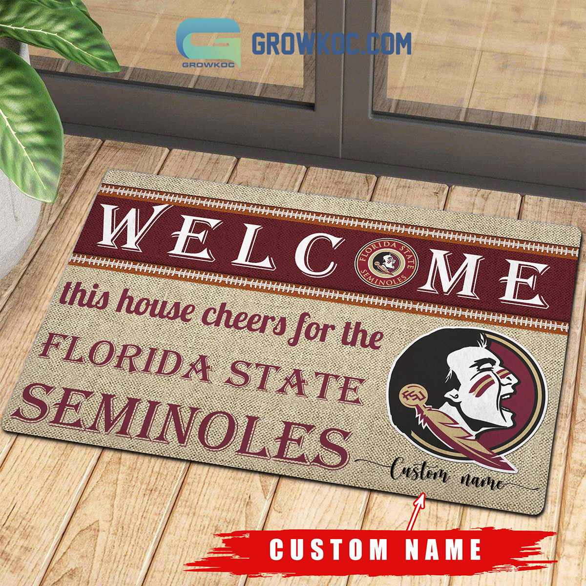 Welcome This House Cheers For The Florida State Seminoles NCAA Personalized Doormat2B1 KXlce